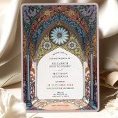 Floral Arch Gothic Art Nouveau Wedding Kaart