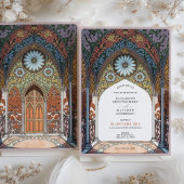 Floral Arch Gothic Art Nouveau Wedding Kaart