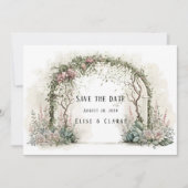 Floral Arch Greenery Wedding Save the Date Kaart (Voorkant)