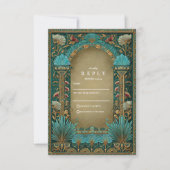 Floral Arch Islamic Wedding RSVP Kaartje (Voorkant)