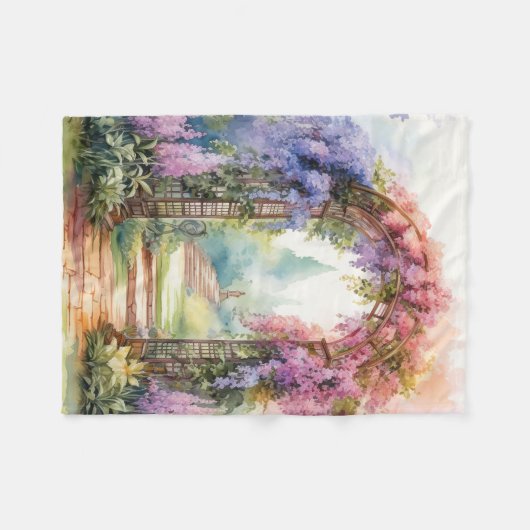 Floral Arch Landscape Fleece Deken (Voorkant (Horizontaal))