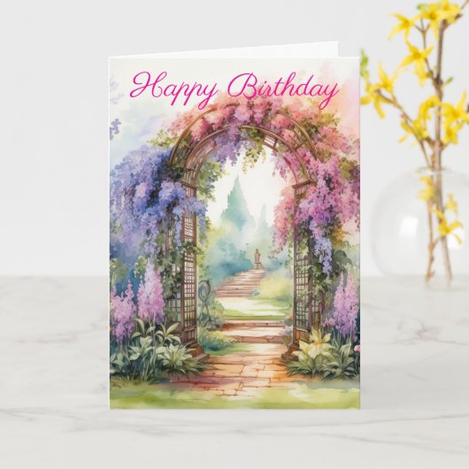 Floral Arch Landscape Kaart (Gele Bloem)