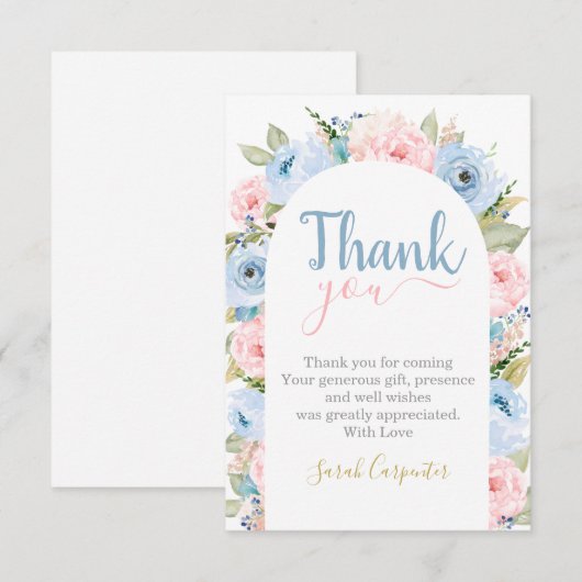 Floral Arch onthullen - Dank u wel voor de briefka Notitiekaartje (Voorkant / Achterkant)