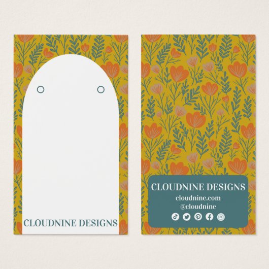 Floral Arch Oorbel Gouden Sieraden Display Kaart (Voorkant /achterkant)