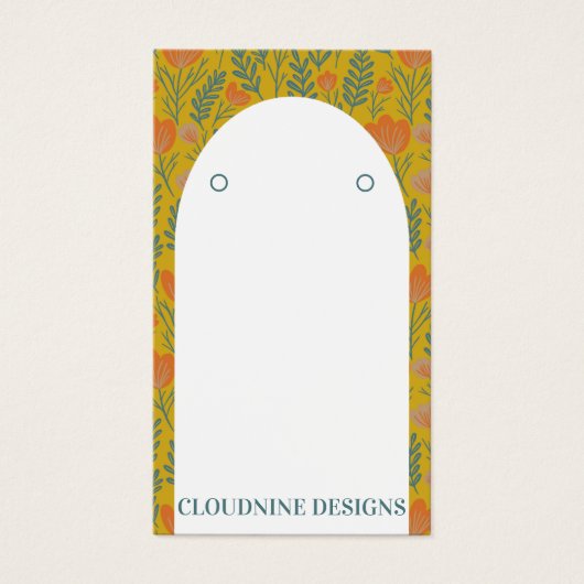 Floral Arch Oorbel Gouden Sieraden Display Kaart (Voorkant)