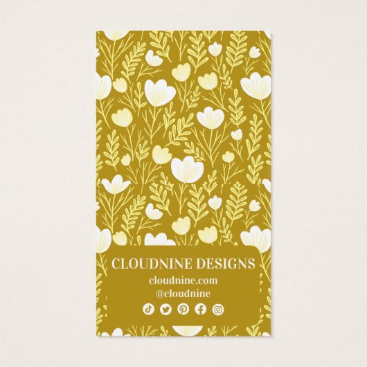 Floral Arch Oorbel Mosterd Sieraden Display Kaart (Achterkant)