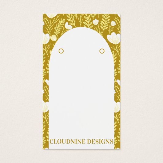 Floral Arch Oorbel Mosterd Sieraden Display Kaart (Voorkant)