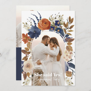 Floral Arch Photo Engagement Party Kaart