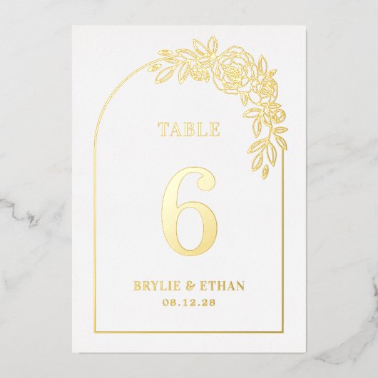 Floral Arch REAL FOLIE Tafelnummer Kaart (Voorkant)