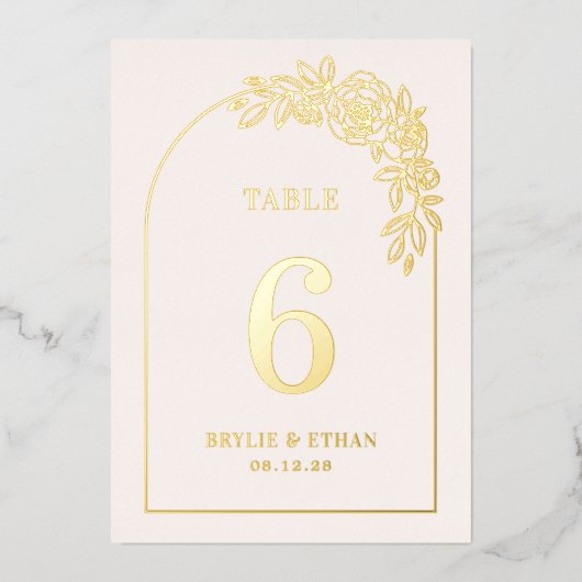 Floral Arch REAL FOLIE Tafelnummer Kaart (Voorkant)