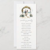 Floral Arch Sand Beach Seascape Wedding Programme Kaart (Achterkant)