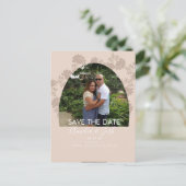 Floral Arch sparen de Datum Foto Briefkaart (Staand voorkant)