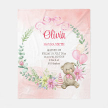 Floral arch teddy draagt baby statine babydeken