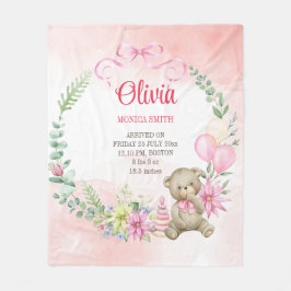 Floral arch teddy draagt baby statine babydeken fleece deken