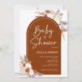 Floral Arch Terracotta Boho Foto Baby shower Kaart (Voorkant)