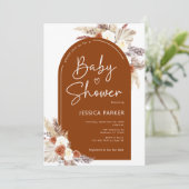 Floral Arch Terracotta Boho Foto Baby shower Kaart (Staand voorkant)