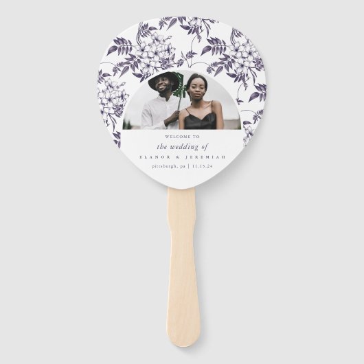 Floral Arch Trouwprogramma Handwaaier (Voorkant)