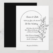 Floral Arch Wedding Invitation Kaart (Voorkant / Achterkant)