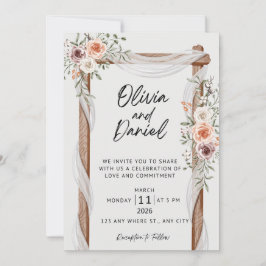 Floral Arch Wedding Invitation Kaart