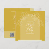 Floral Arch Wedding Invitation QR Code Kaart (Voorkant / Achterkant)