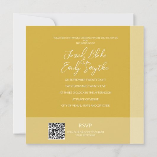 Floral Arch Wedding Invitation QR Code Kaart (Achterkant)