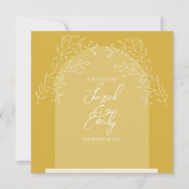 Floral Arch Wedding Invitation QR Code Kaart