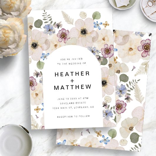 Floral Arch Wedding Uitnodiging