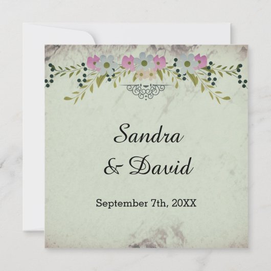Floral Arch Wedding Uitnodiging (Achterkant)