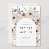 Floral Arch Wedding Uitnodiging (Voorkant)