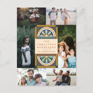 Floral Arches met kerstmultifoto Feestdagenkaart