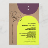 Floral Arches Neon Plum Monogram Weddenschap Menu (Voorkant)