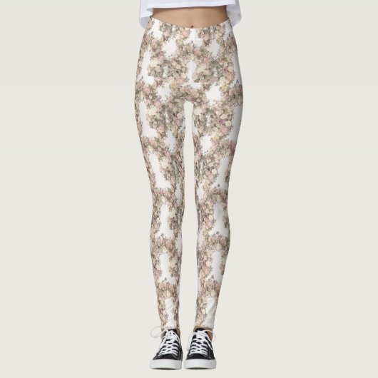Floral Arches Pattern – Graceful Curved Botanical  Leggings (Voorkant)