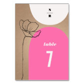 Floral Arches Pink Monogram Weddenschap Kaart (Achterkant)