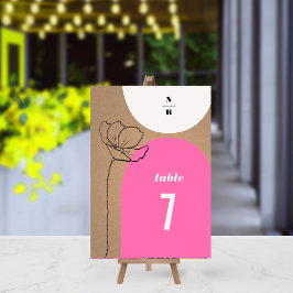 Floral Arches Pink Monogram Weddenschap Kaart