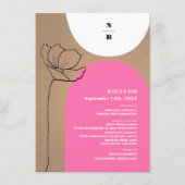 Floral Arches Pink Monogram Weddenschap Menu (Voorkant)
