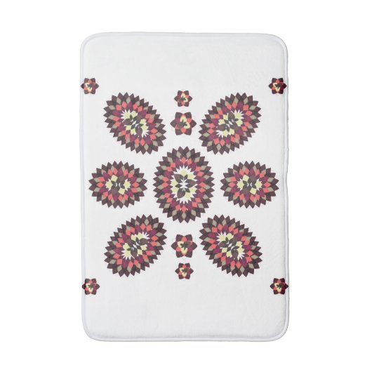 Floral Argyle Badmat (Voorkant Verticaal)