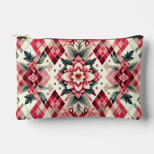 Floral argyle Valentijnsdag Etui (Voorkant)