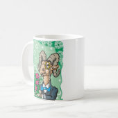 Floral Aries met stropdas van Monocle en Bow Koffiemok (Voorkant links)