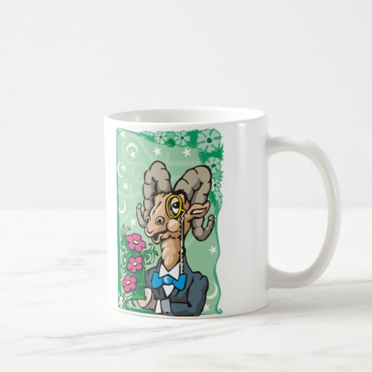 Floral Aries met stropdas van Monocle en Bow Koffiemok (Rechts)