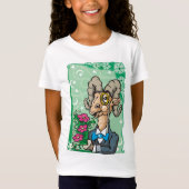 Floral Aries met stropdas van Monocle en Bow T-shirt (Voorkant)