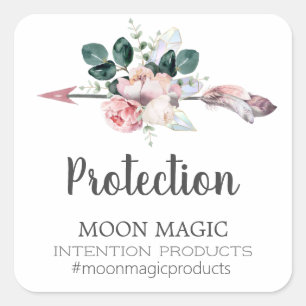 Floral Arrow InAttentie Crystal Candle Labels