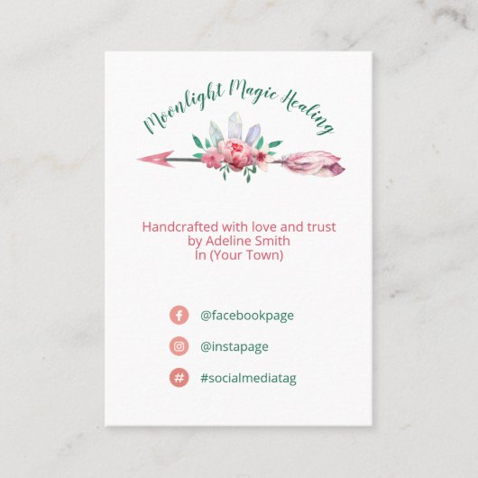 Floral Arrow Spell Jar Candle Kit Product Line Visitekaartje (Voorkant)