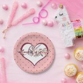 Floral arrow valentijn papieren bordje (Feest)