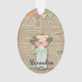Floral Art Bouquet op een woordenboekpagina Ornament