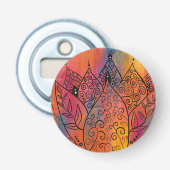  Floral Art Button Flesopener (Voorkant)