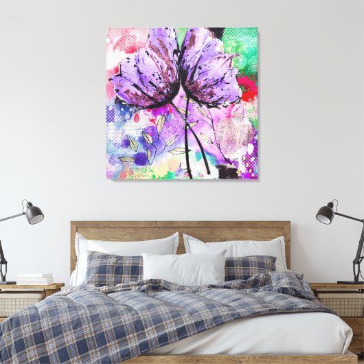 Floral Art Canvas Afdruk (Insitu (Slaapkamer))
