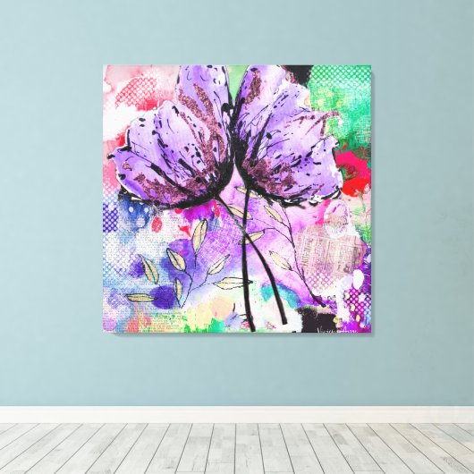 Floral Art Canvas Afdruk (Insitu (Houten vloer))