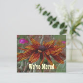 Floral Art Daisy Moving New Address Briefkaart (Staand voorkant)