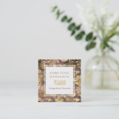 *~* Floral Art Deco Gold Gilded Pattern Vierkante Visitekaartje (Staand voorkant)
