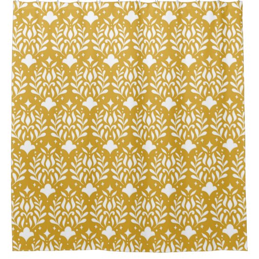 Floral Art Deco: Moderne damast Douchegordijn (Voorkant)